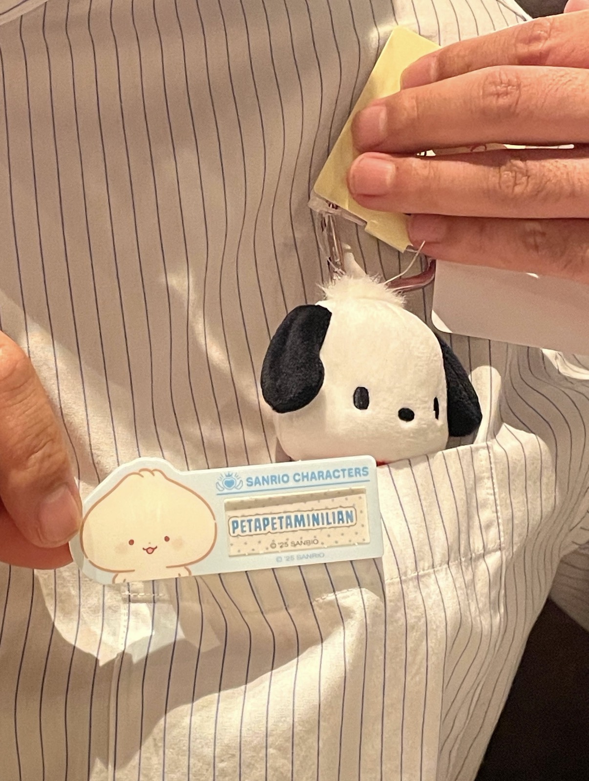 プレゼントでもらったポチャッコと名札